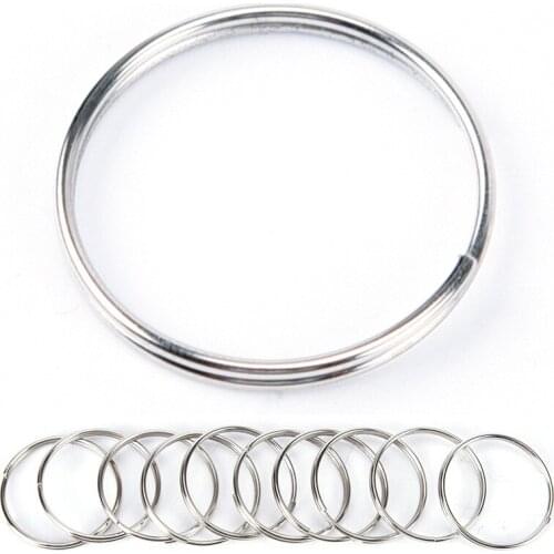 Lot 10pcs/set 1.2*25mm Split Rings Unisex DIY Jewelry Keyfob Accessories Silver Metal Keychain Alloy Key Holder