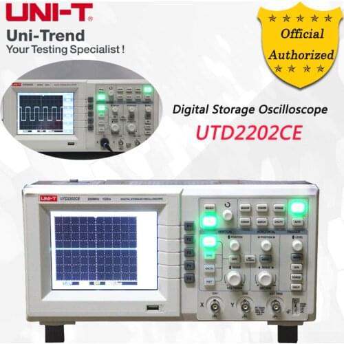UNI-T UTD2202CE Digital Storage Oscilloscope; 2Channels, 200MHz Bandwidth, 1GS/s Sample Rate, USB Communication
