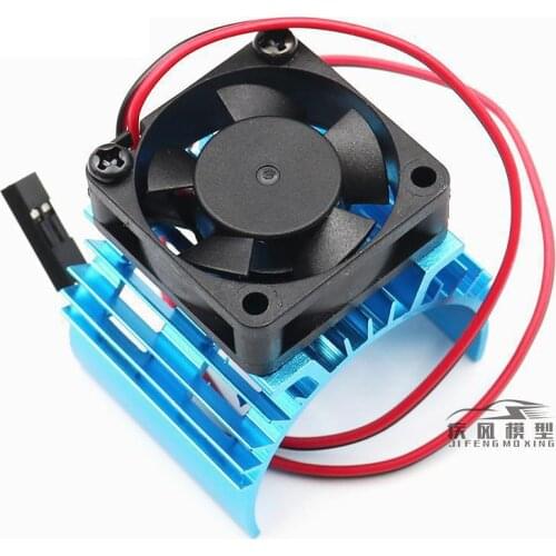 Blue RC Parts Electric Car brushless Motor Heatsink Cover + Cooling Fan for 1:10 HSP RC Car 540 550 3650 Size Motor Heat Sink