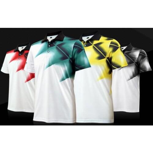Breathable Elastic Golf Shirt Professional Quick-Dry Outdoor Sportswear Gradient Printing Short Sleeve T-Shirt Mens POLO Shirt