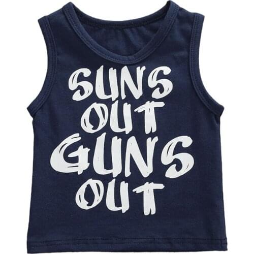 2020 New Toddler Kids Boys Letter Printed T-shirt Children Baby Boy Cotton Vest Sleeveless Tank Top Soft Sleeveless Tees