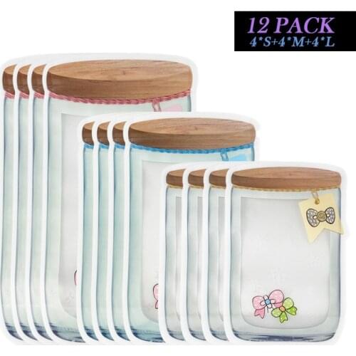 Sealing Mason Jar Bags Portable Plastic Food Storage Container Snack Cookies Nuts Bag Fresh Food Storage Bag Kitchen Container