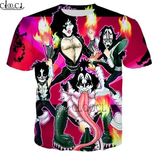 HX Metal Rock KISS Band T-Shirts for Mens Women Short Sleeve 3D Print Star Singer Summer Harajuku Female Tee Shirt Drop Shipping