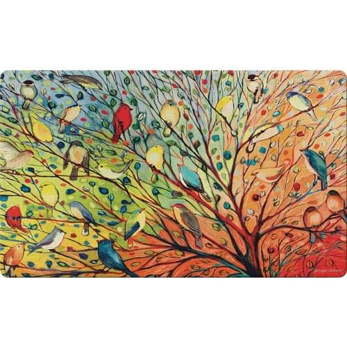 Home Garden Tree Bird Decoration Floor Mats Colorful Bird Branch Collage Door Mats Balcony Rugs In The Corridor Tapetes De Sala