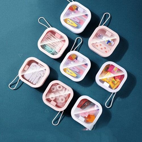 Creative Desktop Portable Storage Box Multi Function Press Push Box Plastic Storage Box For Pocket Sundries White