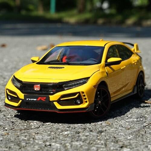 Diecast 1:18 Honda Civic TYPE R FK8 2020 Sports Car Alloy Metal Model Adult Collection Souvenir Ornaments Display Vehicle Toys