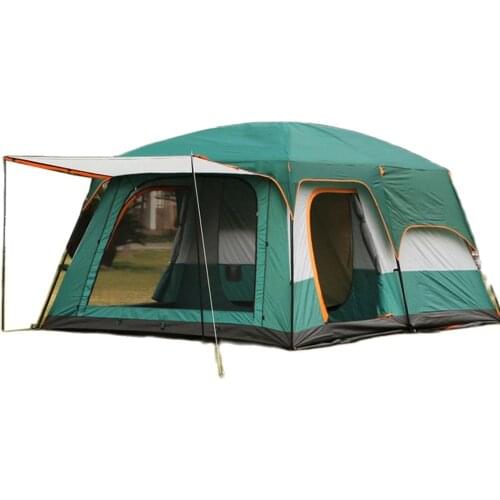 Group Travel 5-12 People Camping Multifunctional Outdoor Tent 3 Rooms Ventilation Design In Summer