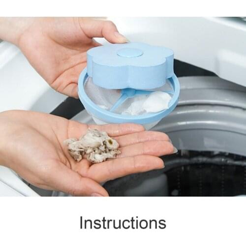 Flower Shape Reusable Washing Machine Floating Lint Mesh Trap Bag Washing Hair Catcher Filter Net Pouch Floating Cleaner