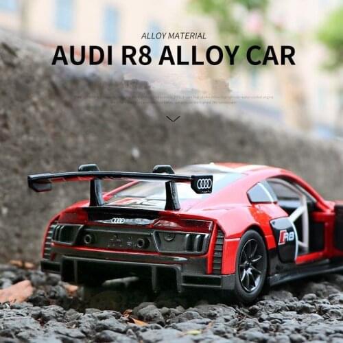 1:32 AUDI R8 Le Mans Alloy Racing Car Model Diecast & Toy Vehicles Metal Car Model Collection Sound and Light Childrens Toy Gift