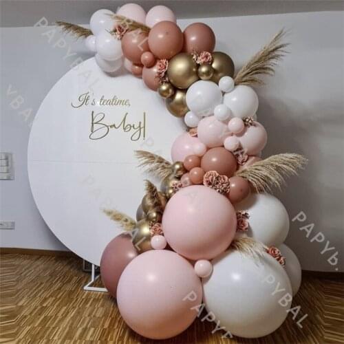 56Pcs Retro Pink Balloon Set White Pink Arch Garland Balloon Kit DIY Birthday Wedding Party Decor Baby Shower Globos Supplies
