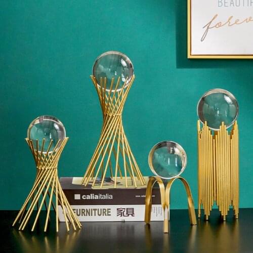 Nordic Light Luxury Metal Crystal Ball Decoration Home decoration decor Living Room TV Cabinet Iron Decoration decorative balls