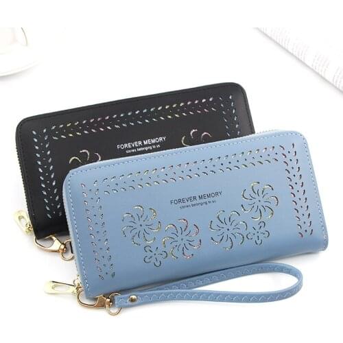 New European and American womens wallet holding bag long zippered large-capacity mobile phone bag empty handbag wallet luxury