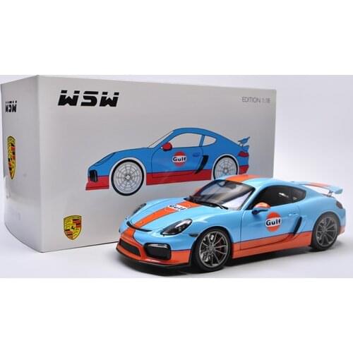 NEW WSW MODEL 1:18 Porsche cayman GT4 GULF collection of die-cast alloy car models