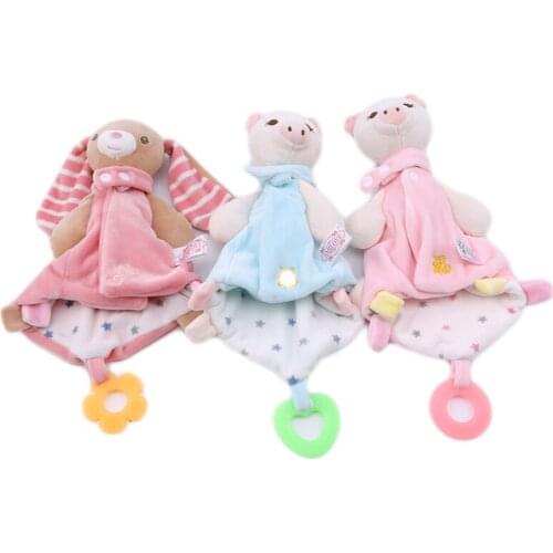 New Infant Animal Towel Cute Soft Appease Towel Baby Toys Reassure Sleeping Baby Rattle Baby Products