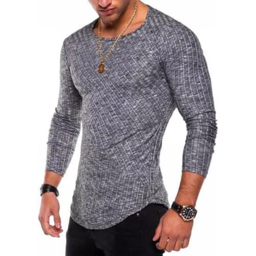 NEW Mens Tees Casual Slim Fit Long Sleeve T-Shirts Solid Color Round Neck Primer-Shirt Keep Warm T-Shirts Mens Tops S-XXXL