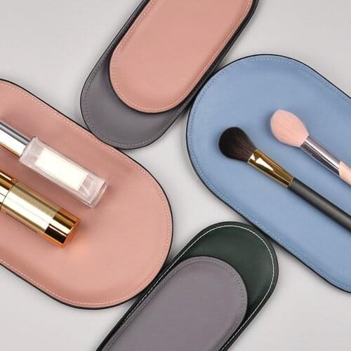 Jewelry Storage Tray Towel Tray PU Leather Cosmetics Organizer Holder Home Decor Tabletop Organization For Key Wallet Dropship