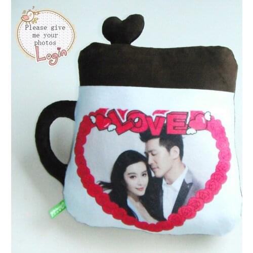 Photo pillow customization Cushion for leaning on of cartoon cup custom diy pillow order photos custom birthday gift Christmas