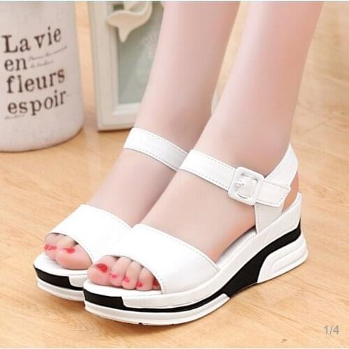 Sandals for Women 2021 New Style Women Wedge Sandals Peep Toe Buckle Strap Womens Platform Sandals Shoes