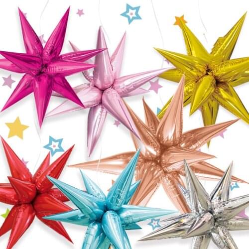 50Pcs DIY Explosion Star Balloon Birthday Party Celebration Wedding Decoration Water Drop Cone Aluminum Foil Balloon Event Party