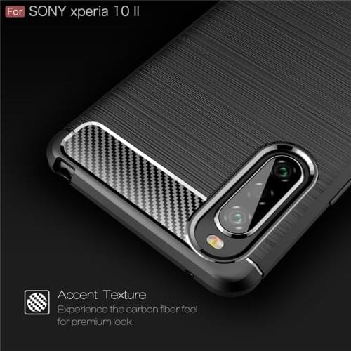 For Sony Xperia 10 II Case Silicone Carbon Fiber Cover Phone Case For Sony Xperia 10 II Protective Cover For Sony Xperia 10 II