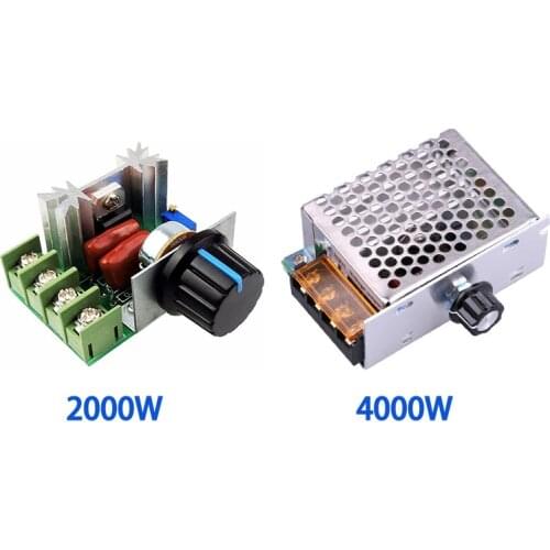2000 / 4000W high power AC 220V thyristor electronic voltage dimming speed regulation with fuse housing temperature regulation