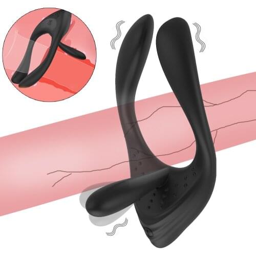 Penis Vibrator for Men Delay Ejaculation Adult Sex Toys Penis Clamp Massage Couple Vibrator Clit Nipple Stimulation Long Lasting