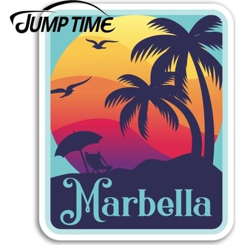 Jump Time for Marbella Vinyl Stickers Spain Sunset Sticker Laptop Luggage Decal Window Tank Waterproof Car Decoration