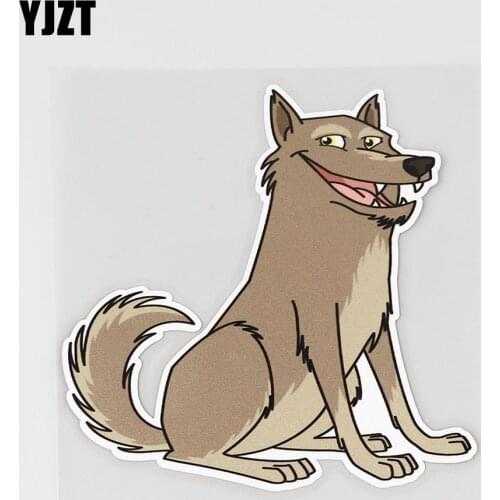 YJZT 12.1CM*12.6CM Animal Predator Wolf PVC Car Sticker 12A-0180