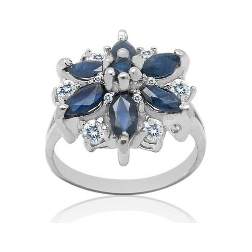 CoLife Jewelry 100% Genuine Sapphire Silver Ring for Party 2.5mm*5mm Chinese Sapphire Ring 925 Silver Sapphire Ring