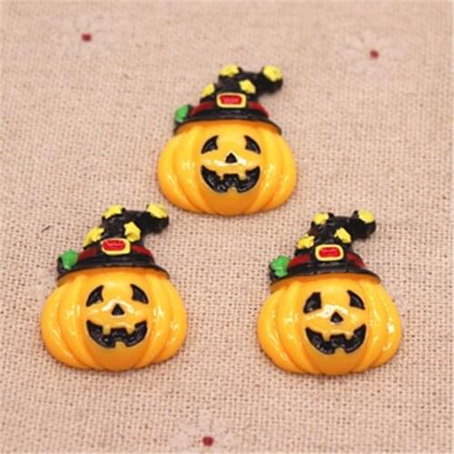 10pcs/lot 22*28mm Pumpkin Star Hat for Halloween Resin Cabochon Flatback DIY Craft scrapbooking