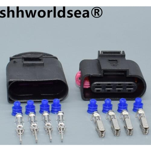 Shhworldsea 4 Pin/Way Ignition Coil Connector Plug With Pigtail 8K0 973 724 For AUDI A3 A4 S3 Q5 Q7 R8 JettaPassat Skoda 3.0T