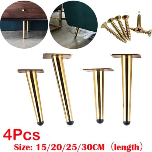 4Pcs Stainless Furniture table legs Load 900KG Cabinet Foot Sofa Leg Hardware Cabinet feet 15/20/25/30CM Tapered Leg