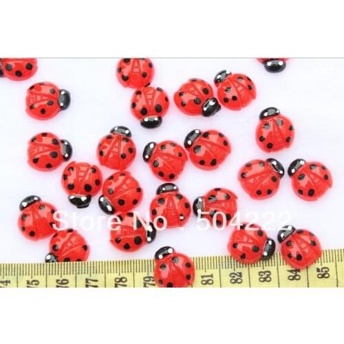 250pcs red lovely Polka Dot Ladybug Cab 18mm hair accessory supply, embellishment, DIY project supply