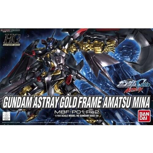 Bandai Gundam HG SEED Astray Gold Frame Amatsu Mina Genuine Model Kit Anime Figure PVC Action Figura Toys Collection Toys