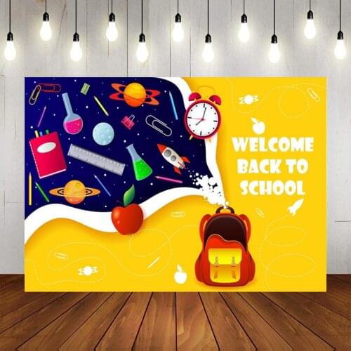 Backpack Alarm Clock Back-to-School Series Background Student Party Decoration Studio Photo Scene Cloth Can Be Customized