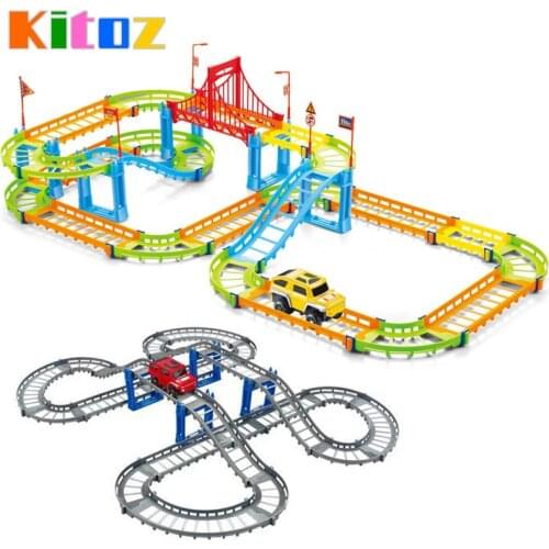 Kitoz Magical Slot With Car Colorful Buildable Assembly Mini DIY Race Track Court Racetrack Auto Toy for Boy Children Not Glow