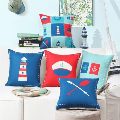 Hap-deer linen cottom Printed Cushion for Sofa Car Seat Marine style housewarming gift Throw Pillow retro Home Decorative y