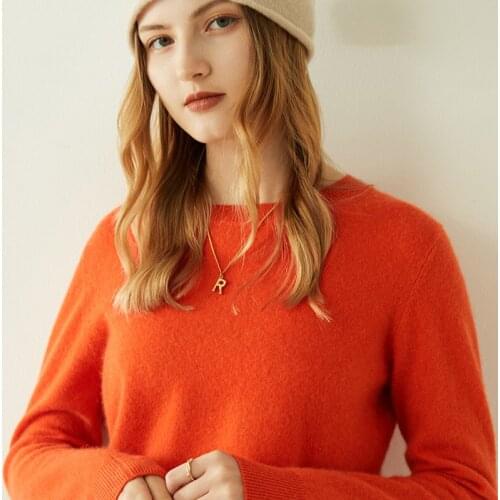 LONGMING Women Sweater Pullover 100% Cashmere Winter Soft Warm Knitted Sweaters Autumn Wool Sweater Jumper Women O-Neck Solid
