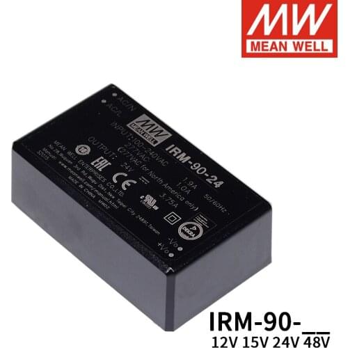 MEAN WELL IRM-90 90W 85-305VAC To DC 12V 15V 24V 48V PCB-Mount Green Power Module Switching Power Supply for Equipment