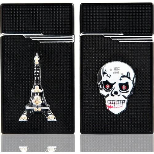 Skull Tower Pattern Creative Metal Straight Lighter Smoking Accessories for Weed Cute for Girls Regalos Para Hombre Originales