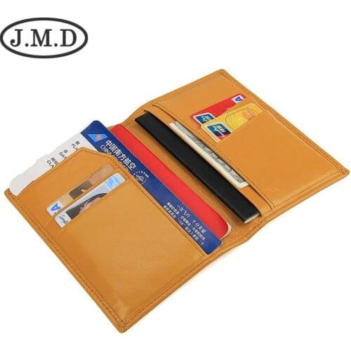 Multifunctional Travel Passport Bag Leather Document Bag Unisex Wallet Retro RFID Shielding Card Bag Wallet