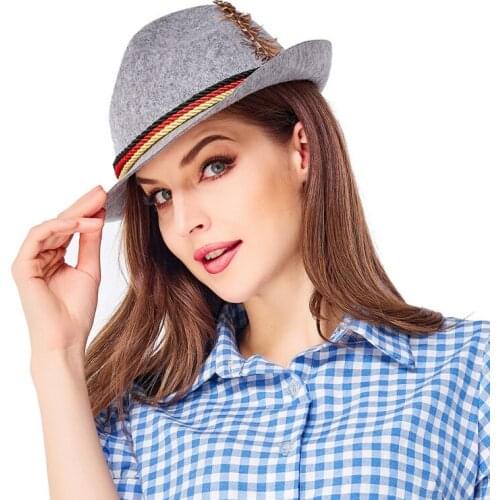 Men Women Traditional Oktoberfest Hat Stage Cap National Hat Germanic National Hat