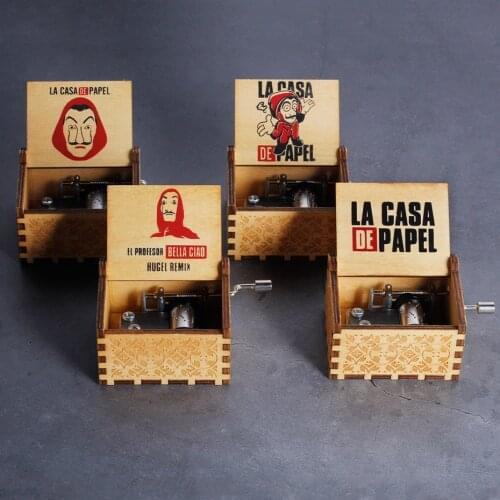 The House of Paper La Casa De Papel Bella Ciao music theme Party present Musical music box Hand Crank gift for kids TV fans