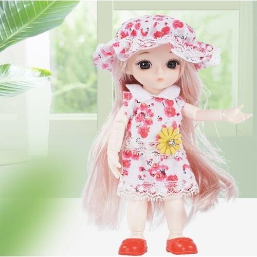 New 13 Moveable Jointed Bjd Dolls 16cm Mini BJD Baby Doll Silver Hair Naked Women Body Fashion Dolls Toy For Girls Gift