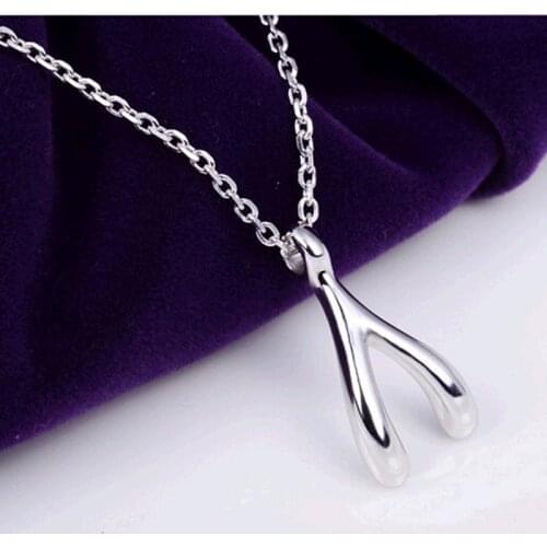 New Make A Wish Female Sleek Metallic Silver Plated Pendant Necklace Fashion Beautiful Jewelry for Women (around 50 cm)