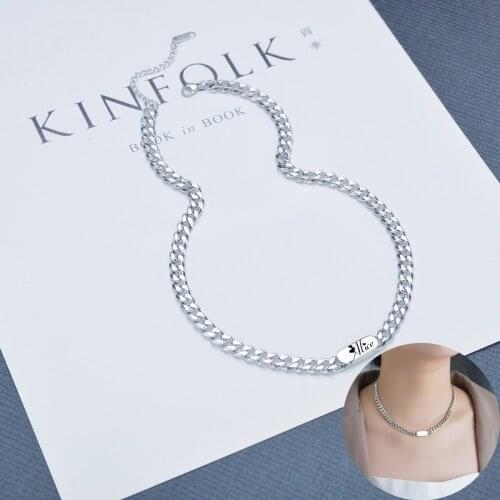 Acheerup Personalized Stainless Steel Necklace Engrave Name Letters Square Pendant New Custom Nameplate Cuban Chain Jewelry Gift