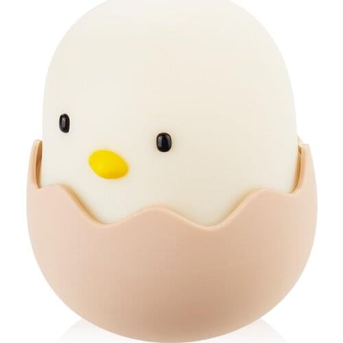 Rambery Cute Chick Night Light for Kids Creative Egg Chick night lamp for Children Baby Gift Soft Silicone Kids Night light USB