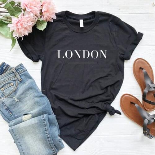 Letter printed London T-Shirt 100% cotton short sleeve loose Traveler TShirt o neck plus size top tees for unisex