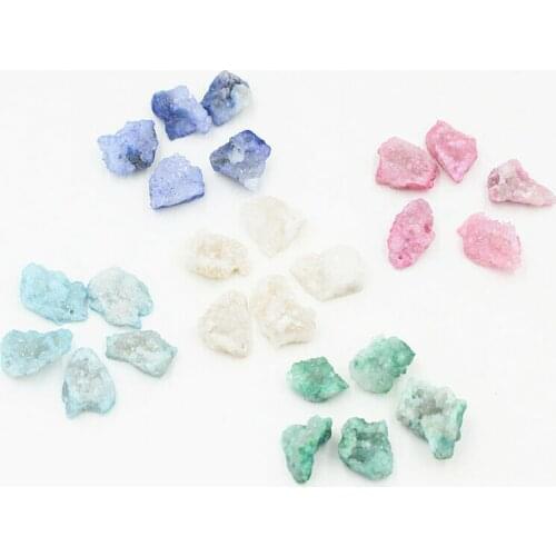 1 Piece Natural Agate Quartz Electroplated Cluster Crystal Points Pendant Earring DIY Materials Minerals Specimen Decorations