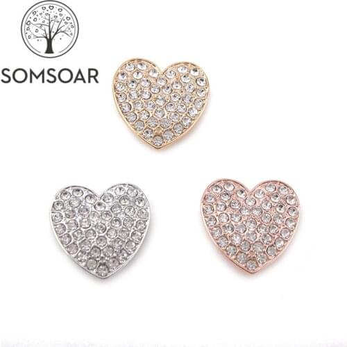 Somsoar Jewelry 2.8cm Full Crystal Big Heart Shape Slide Charms fit 10mm Mesh Bracelet and Leather Wrap Bracelet 10pcs/lot